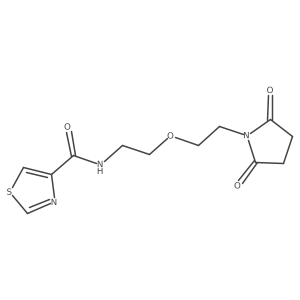 N-(2-(2-(2,5-dioxopyrrolidin-1-yl)ethoxy)ethyl)thiazole-4-carboxamide结构式