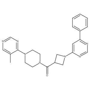 (4-(5-Methylpyrimidin-4-yl)piperazin-1-yl)(1-(6-phenylpyrimidin-4-yl)azetidin-3-yl)methanone结构式