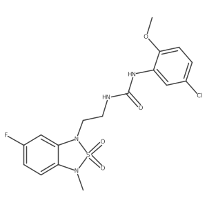 1-(5-chloro-2-methoxyphenyl)-3-(2-(6-fluoro-3-methyl-2,2-dioxidobenzo[c][1,2,5]thiadiazol-1(3H)-yl)ethyl)urea结构式