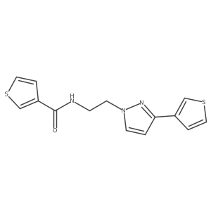 N-(2-(3-(thiophen-3-yl)-1H-pyrazol-1-yl)ethyl)thiophene-3-carboxamide Structure