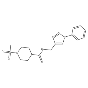 1-(methylsulfonyl)-N-((1-(pyridin-4-yl)-1H-1,2,3-triazol-4-yl)methyl)piperidine-4-carboxamide Structure