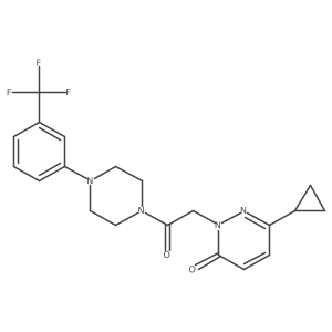6-cyclopropyl-2-(2-oxo-2-(4-(3-(trifluoromethyl)phenyl)piperazin-1-yl)ethyl)pyridazin-3(2H)-one Structure