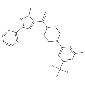 (1-methyl-3-phenyl-1H-pyrazol-5-yl)(4-(2-methyl-6-(trifluoromethyl)pyrimidin-4-yl)piperazin-1-yl)methanone Structure