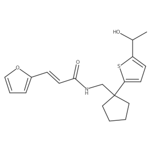 (E)-3-(furan-2-yl)-N-((1-(5-(1-hydroxyethyl)thiophen-2-yl)cyclopentyl)methyl)acrylamide Structure