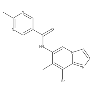 N-(8-bromo-7-methylimidazo[1,2-a]pyridin-6-yl)-2-methylpyrimidine-5-carboxamide结构式