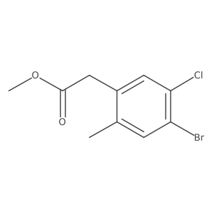Methyl 2-(4-bromo-5-chloro-2-methylphenyl)acetate结构式