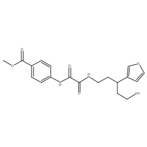 Methyl 4-({[5-hydroxy-3-(thiophen-3-yl)pentyl]carbamoyl}formamido)benzoate结构式