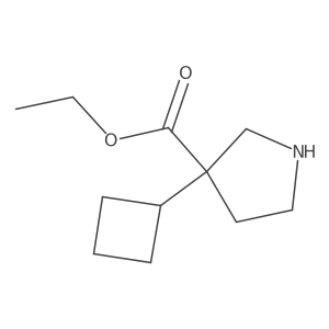 Ethyl 3-cyclobutylpyrrolidine-3-carboxylate结构式
