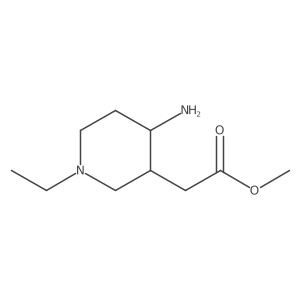 Methyl 2-(4-amino-1-ethylpiperidin-3-yl)acetate结构式