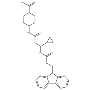 4-[3-cyclopropyl-3-({[(9H-fluoren-9-yl)methoxy]carbonyl}amino)propanamido]cyclohexane-1-carboxylic acid Structure