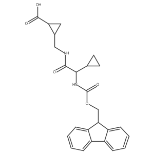 2-{[2-cyclopropyl-2-({[(9H-fluoren-9-yl)methoxy]carbonyl}amino)acetamido]methyl}cyclopropane-1-carboxylic acid Structure
