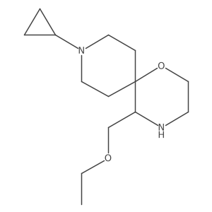 9-Cyclopropyl-5-(ethoxymethyl)-1-oxa-4,9-diazaspiro[5.5]undecane结构式