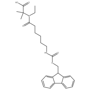 2-[N-ethyl-6-({[(9H-fluoren-9-yl)methoxy]carbonyl}amino)hexanamido]-2-methylpropanoic acid结构式