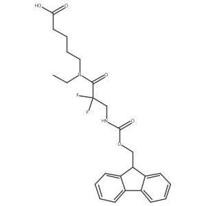 5-[N-ethyl-3-({[(9H-fluoren-9-yl)methoxy]carbonyl}amino)-2,2-difluoropropanamido]pentanoic acid结构式