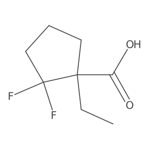1-Ethyl-2,2-difluorocyclopentane-1-carboxylic acid结构式