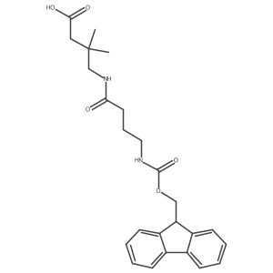 4-[4-({[(9H-fluoren-9-yl)methoxy]carbonyl}amino)butanamido]-3,3-dimethylbutanoic acid Structure