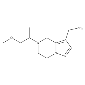 [5-(1-methoxypropan-2-yl)-4H,5H,6H,7H-pyrazolo[1,5-a]pyrazin-3-yl]methanamine Structure