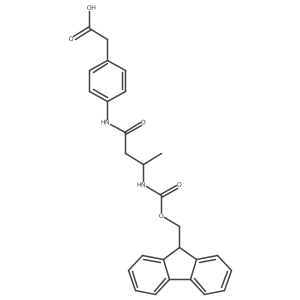 2-{4-[3-({[(9H-fluoren-9-yl)methoxy]carbonyl}amino)butanamido]phenyl}acetic acid结构式