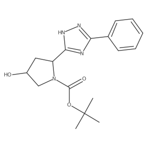 Tert-butyl (2S,4R)-4-hydroxy-2-(3-phenyl-1H-1,2,4-triazol-5-yl)pyrrolidine-1-carboxylate结构式