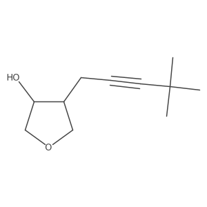 rac-(3R,4S)-4-(4,4-dimethylpent-2-yn-1-yl)oxolan-3-ol结构式