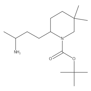 Tert-butyl 2-(3-aminobutyl)-5,5-dimethylpiperidine-1-carboxylate结构式
