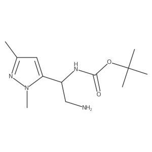 tert-butyl N-[2-amino-1-(1,3-dimethyl-1H-pyrazol-5-yl)ethyl]carbamate Structure