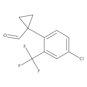 1-[4-Chloro-2-(trifluoromethyl)phenyl]cyclopropane-1-carbaldehyde结构式