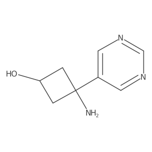 3-Amino-3-(pyrimidin-5-yl)cyclobutan-1-ol Structure