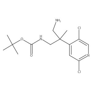 tert-butyl N-[3-amino-2-(2,5-dichloropyridin-4-yl)-2-methylpropyl]carbamate结构式