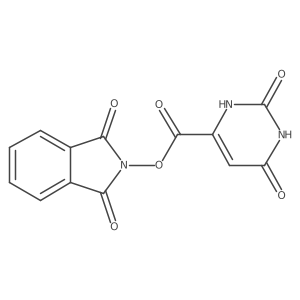1,3-dioxo-2,3-dihydro-1H-isoindol-2-yl 2,6-dioxo-1,2,3,6-tetrahydropyrimidine-4-carboxylate结构式