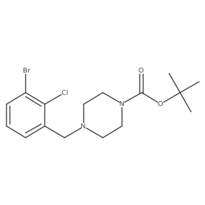 tert-Butyl 4-(3-bromo-2-chlorobenzyl)piperazine-1-carboxylate Structure