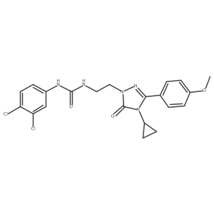1-(2-(4-cyclopropyl-3-(4-methoxyphenyl)-5-oxo-4,5-dihydro-1H-1,2,4-triazol-1-yl)ethyl)-3-(3,4-dichlorophenyl)urea Structure