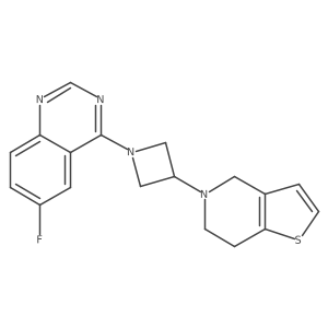6-fluoro-4-(3-{4H,5H,6H,7H-thieno[3,2-c]pyridin-5-yl}azetidin-1-yl)quinazoline结构式