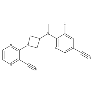 3-[3-[(3-Chloro-5-cyanopyridin-2-yl)-methylamino]azetidin-1-yl]pyrazine-2-carbonitrile Structure