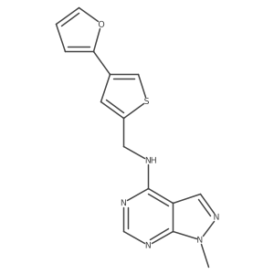 N-{[4-(furan-2-yl)thiophen-2-yl]methyl}-1-methyl-1H-pyrazolo[3,4-d]pyrimidin-4-amine结构式