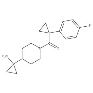 1-{1-[1-(4-Fluorophenyl)cyclopropanecarbonyl]piperidin-4-yl}cyclopropan-1-amine Structure