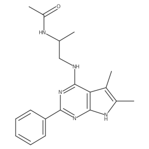 N-[1-[(5,6-dimethyl-2-phenyl-7H-pyrrolo[2,3-d]pyrimidin-4-yl)amino]propan-2-yl]acetamide Structure