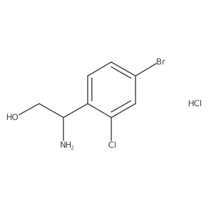 (2R)-2-Amino-2-(4-bromo-2-chlorophenyl)ethan-1-ol HCl Structure