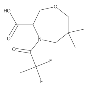 6,6-Dimethyl-4-(2,2,2-trifluoroacetyl)-1,4-oxazepane-3-carboxylic acid Structure