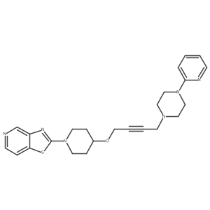 1-(Pyridin-2-yl)-4-{4-[(1-{[1,3]thiazolo[4,5-c]pyridin-2-yl}piperidin-4-yl)oxy]but-2-yn-1-yl}piperazine结构式
