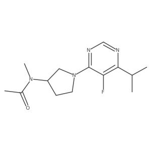 N-{1-[5-fluoro-6-(propan-2-yl)pyrimidin-4-yl]pyrrolidin-3-yl}-N-methylacetamide结构式