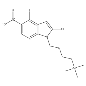 2-Chloro-4-iodo-5-nitro-1-((2-(trimethylsilyl)ethoxy)methyl)-1H-pyrrolo[2,3-b]pyridine Structure