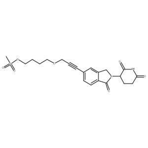 4-[3-[2-(2,6-Dioxo-3-piperidyl)-1-oxo-isoindolin-5-yl]prop-2-ynoxy]butyl methanesulfonate结构式