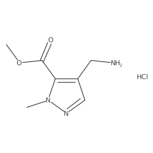 methyl 4-(aminomethyl)-1-methyl-1H-pyrazole-5-carboxylate hydrochloride结构式