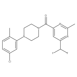 4-[4-(5-Chloro-2-methylphenyl)piperazine-1-carbonyl]-6-(difluoromethyl)-2-methylpyrimidine Structure