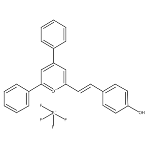 (E)-6-(4-hydroxystyryl)-2,4-diphenyl-2H-pyran-2-ylium tetrafluoroborate结构式