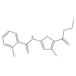 Ethyl 5-(2-chlorobenzamido)-3-methylthiophene-2-carboxylate结构式