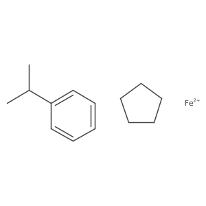 (eta5-2,4-Cyclopentadien-1-yl)[(1,2,3,4,5,6-eta)-(1-methylethyl)benzene]iron(1+)结构式