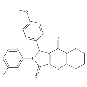 1-(4-methoxyphenyl)-2-(4-methylpyridin-2-yl)-4a,5,6,7,8,8a-hexahydro-1H-chromeno[2,3-c]pyrrole-3,9-dione结构式