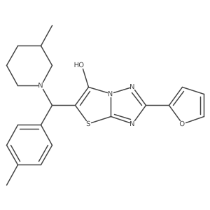 2-(Furan-2-yl)-5-((3-methylpiperidin-1-yl)(p-tolyl)methyl)thiazolo[3,2-b][1,2,4]triazol-6-ol Structure